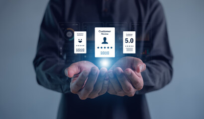 Online customer satisfaction survey feedback and ratings for business success, Quality service evaluation positive customer reviews.