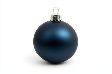 Blue christmas ball isolated on white background for festive decoration and holiday designs.