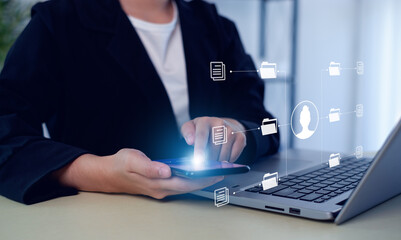 Online documentation database and process automation to efficiently manage files,Corporate business technology.Document Management System.