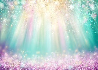 Radiant and Ethereal Light Burst with Glitter and Floral Accents Background