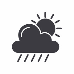Cloud with Rain and Sun Vector Design.