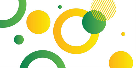 Green and yellow circle banner background. Vector abstract graphic design banner pattern background template.