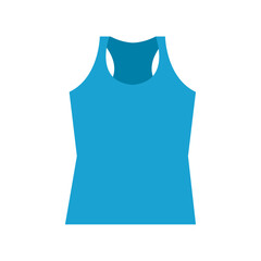 Simple Vector Illustration of a Blue Racerback Tank Top: Clean Graphic Design of a Sleeveless Shirt, Ideal for Fashion, Fitness, and Apparel-Related Projects, Available in Scalable Vector Format