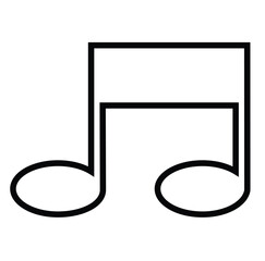Cute cartoon hand drawn vector music sign outline icon.