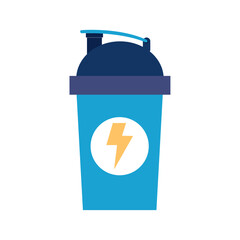 Blue Energy Protein Shaker Bottle Vector Illustration for Fitness and Workout Nutrition