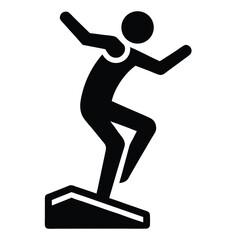 Dynamic Action Pose Person Jumping off a Ramp - Vector Illustration