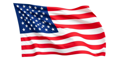 national flag of united states of america isolated on white background