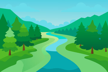 Fototapeta premium mountain landscape with river