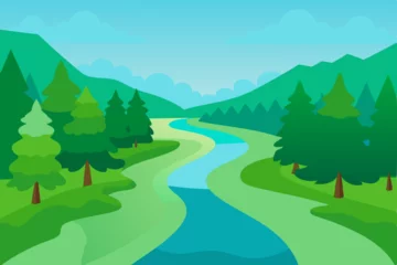 Gardinen mountain landscape with river © Robi