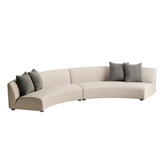 A white couch with black and white pillows