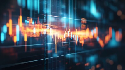 Abstract Data Visualization with Colorful Bars and Lines