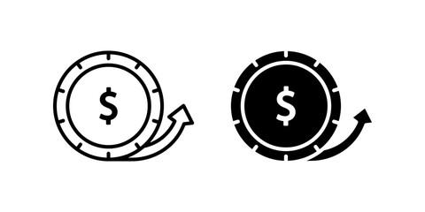 Expense icon set. for mobile concept and web design on white background