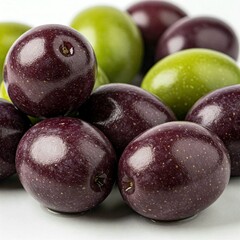 plums on a white background