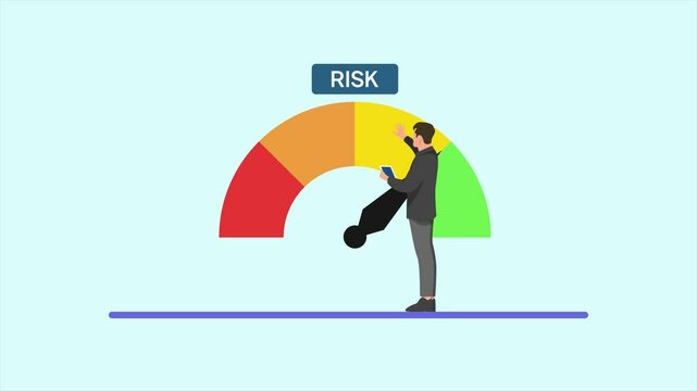Risk Management concept. Full length animation illustration. High quality&nbsp;4k&nbsp;footage