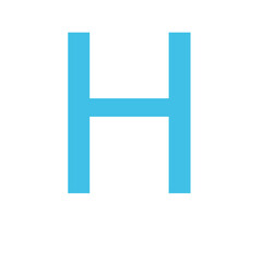 Letter H Illustration, Isolated on White Background