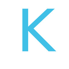 Letter K Illustration, Isolated on White Background