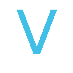 Letter V Illustration, Isolated on White Background