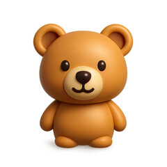 Obraz premium Adorable Brown Teddy Bear 3D Render with Warm Lighting on Dark Background