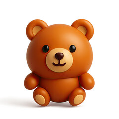 Obraz premium Adorable Brown 3D Rendered Teddy Bear on Gradient Background