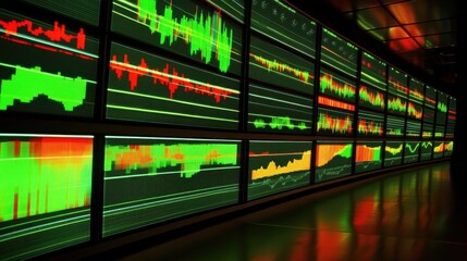Colorful Data Visualizations Displaying Financial Market Trends