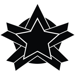 Fototapeta premium Abstract Black Starburst Design Geometric Star Icon, Vector Graphic