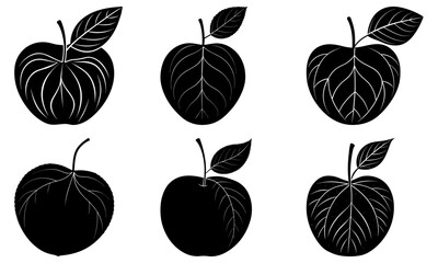 Apple Leaf Silhouette vector illustration