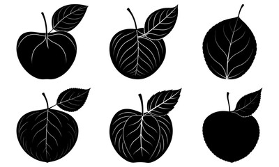 Apple Leaf Silhouette vector illustration