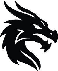 Dragon Head Emblem Logo. 