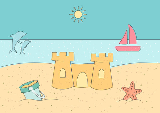 Castello di sabbia in vacanza