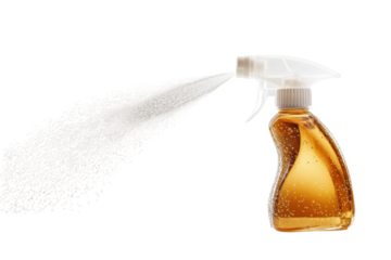 Amber Spray Bottle Misting Cleaning Product on transparent background