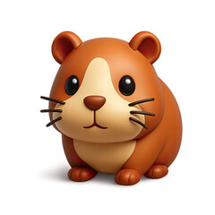 Adorable Brown Cartoon Hamster 3D Render on Dark Background
