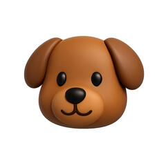 Adorable Brown Cartoon Dog 3D Render on Brown Background