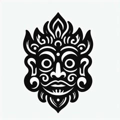 Intricate Black and White Mask Design