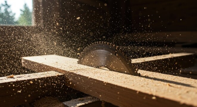 Sawing Wood Illustration