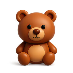 Obraz premium Adorable Brown Teddy Bear 3D Render Illustration