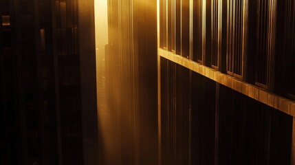 Golden Light Reflections on Modern Urban Architecture at Sunset