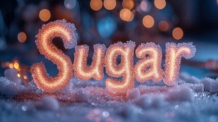 Sugar crystals illuminated