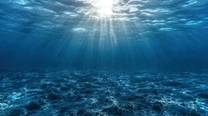 Sunbeams pierce deep ocean floor