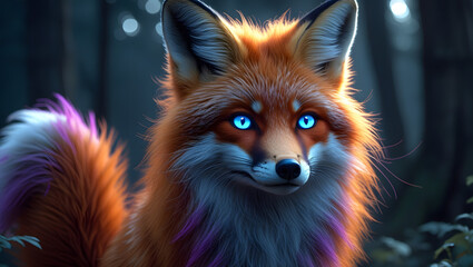 Obraz premium Mysterious Blue-Eyed Fox