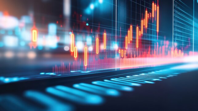 Modern Financial Data Visualization with Bright Stock Market Charts