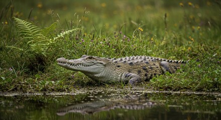 Fototapeta premium Crocodile by the Water - Photo