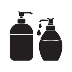 Black Soap Dispenser Silhouettes Vector Set – Bathroom Pump Bottle Clipart