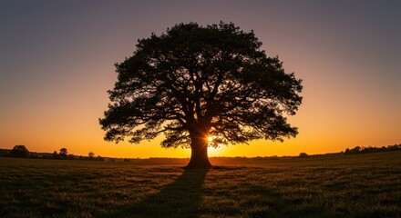 Fototapeta premium Sunset Tree Silhouette - Photo