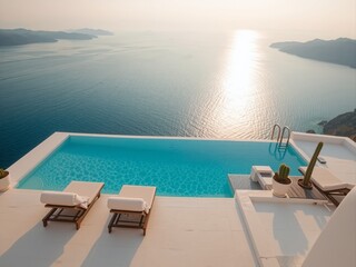 Fototapeta premium Luxurious Paros Poolside Escape