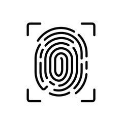 fingerprint scan outline design on white background  