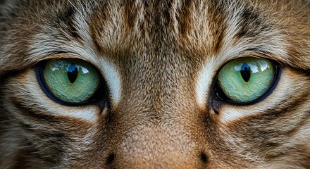 Hypnotic Cat Eye - Emerald Iris & Golden Fur in Captivating AI-Generated Feline Portrait  
