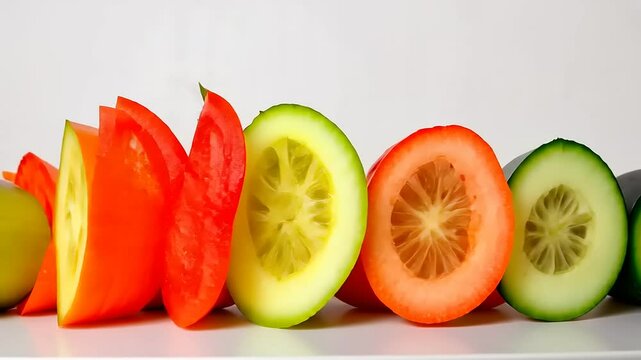 Vibrant Raw Vegetable Slices for Culinary Creations and Healthy Lifestyle Inspirations
