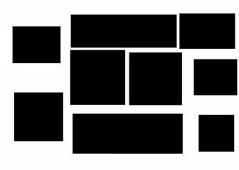 Creative Vector Collage Template. Frames for photos. Blank photo collage frame template for interior design. Vector poster frame mockup composition.