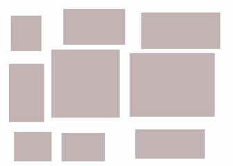 Creative Vector Collage Template. Frames for photos. Blank photo collage frame template for interior design. Vector poster frame mockup composition.