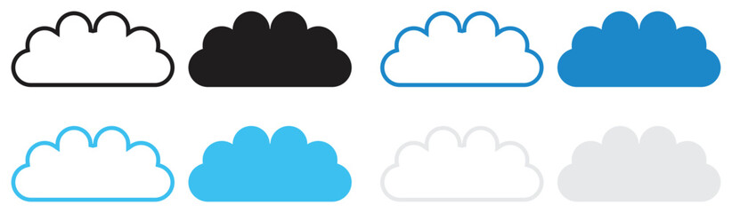 Set of Colorful Cloud Icons Collection.